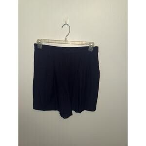 Hugo Buscati Women’s Navy Tailored High-Waist Shorts Classic Minimalist Size 10